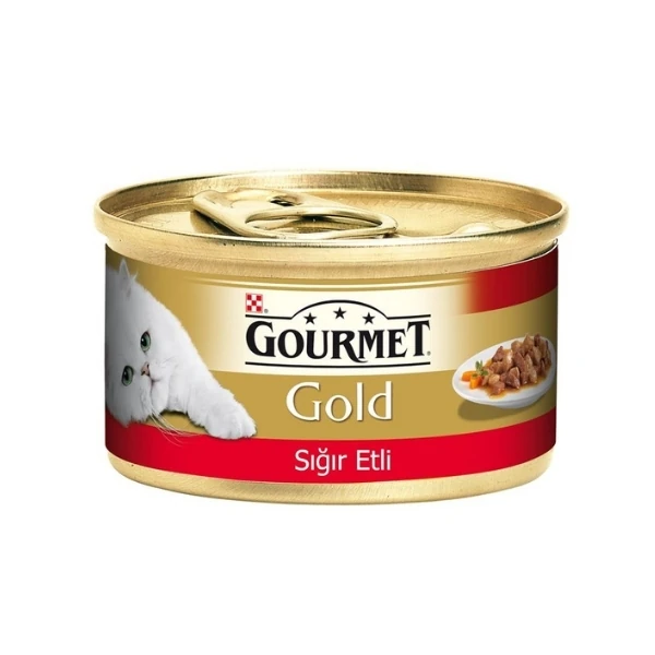 [5117099] Gourmet Gold Parça Sığır Etli Yetişkin Konserve Kedi Maması (1 Adet)