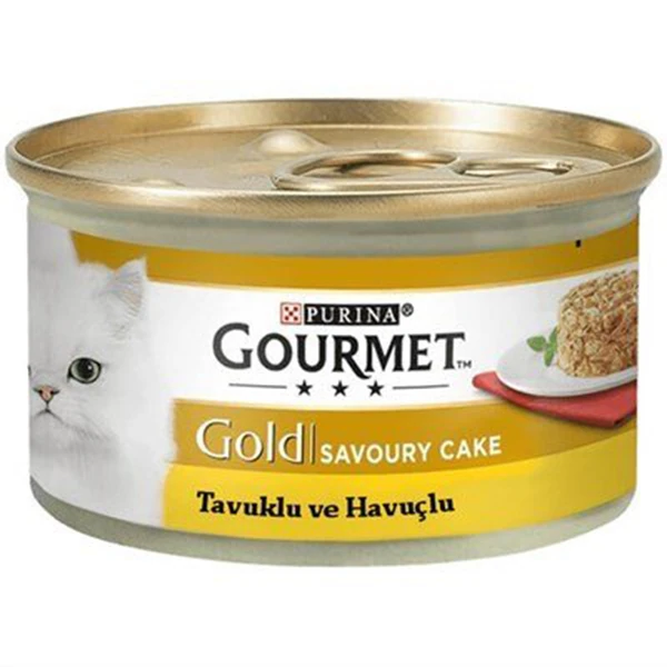 [12296405] Gourmet Gold Savoury Cake Tavuk ve Havuç Yetişkin Konserve Kedi Maması (1 Adet)