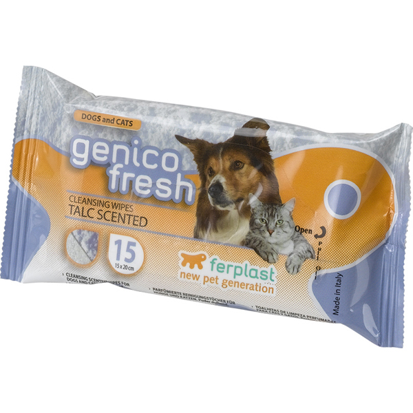 [8010690113371] Ferplast Genico Fresh Talco Kedi Köpek Kokulu Islak Mendil