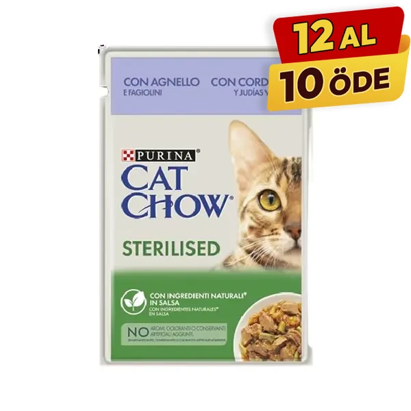 [12527719] Cat Chow Sterilised Kuzu Etli Kısırlaştırılmış Konserve Kedi Maması (1 Adet)