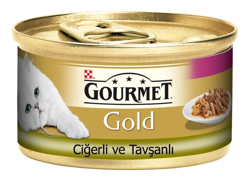 [12032395] Gourmet Gold Tavşan ve Ciğerli Yetişkin Konserve Kedi Maması (1 Adet)