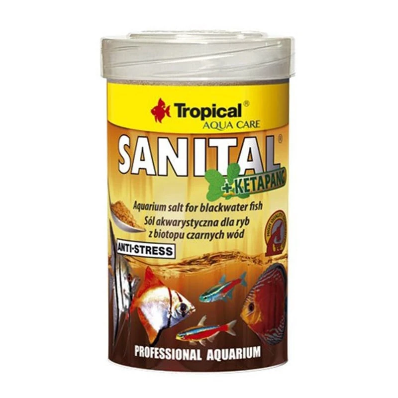 [5900469803332] Tropical Sanital Ketapang Su Biyotopu Balıkları için Akvaryum Tuzu Siyah