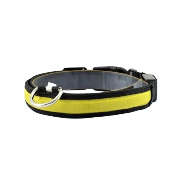 [8685335003244] Petzz Işıklı Ayarlanabilir Flaşörlü Kedi ve Köpek Boyun Tasması Sarı (40-48 Cm / 2.5 Cm)