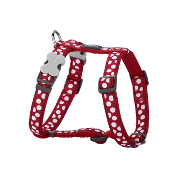 [DH-S5-RE-12] Red Dingo Ayarlı Kahverengi Köpek Göğüs Tasması (12 Mm, Beyaz Benekli)