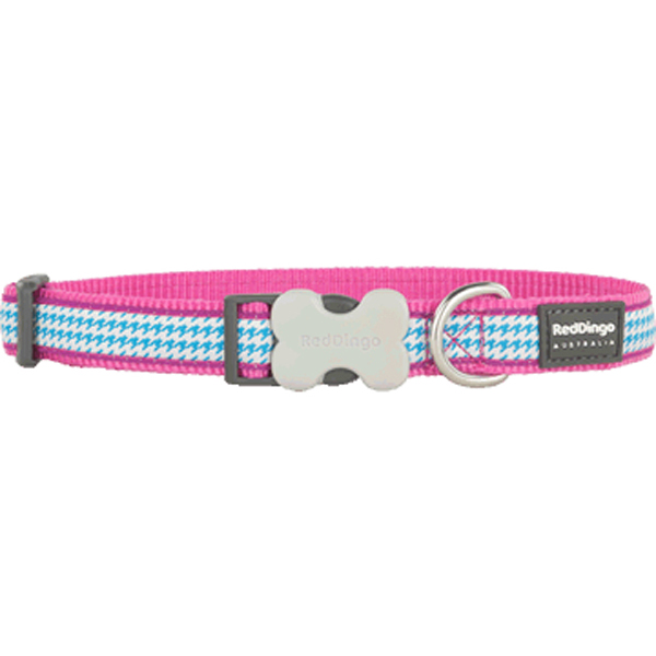 [DC-FG-HP-12] Red Dingo Fang It Desenli Köpek Boyun Tasması (Pembe, 12 Mm)