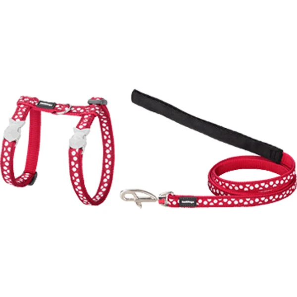 [CH-S5-RE-12] Red Dingo Kırmızı Kedi Göğüs ve Uzatma Tasması