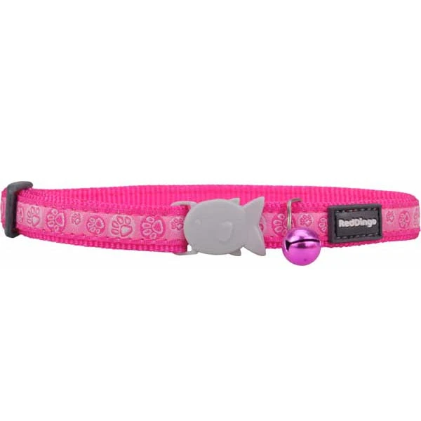 [CC-PI-HP-SM] Red Dingo Paisley Desenli Kedi Boyun Tasması 12 Mm (Pembe)