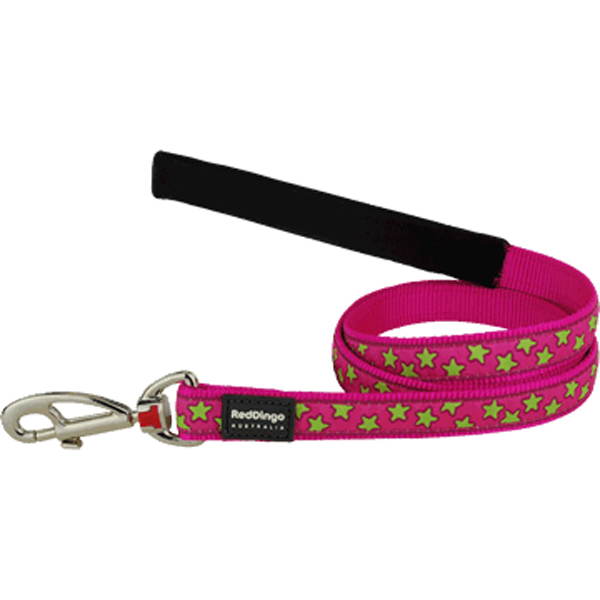 [L4-ST-HP-12] Red Dingo Fixed Star Pembe Lime Yıldızlı Köpek Uzatma Tasması (12 Mm)