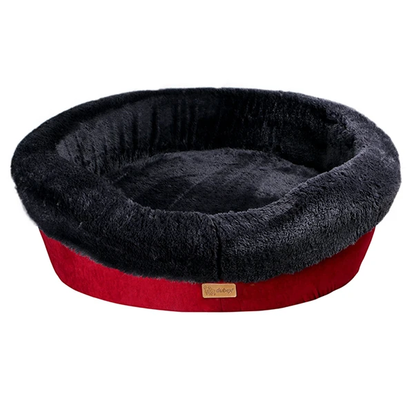 [8682250511530] Dubex Donat Yuvarlak Köpek Yatağı Yatak Kırmızı (80x25 Cm, Large)