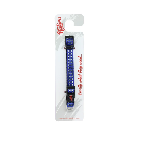 [KT.08203] Natura Yetişkin Köpekler için Kemik Desenli Boyun Tasması (Mavi, 20-30 Cm)