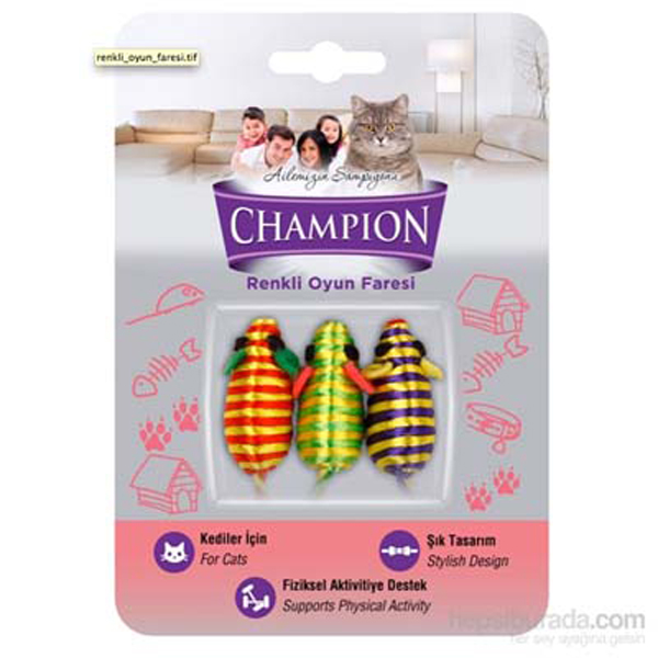 [869398600] Champion Renkli Fare Kedi Oyuncağı