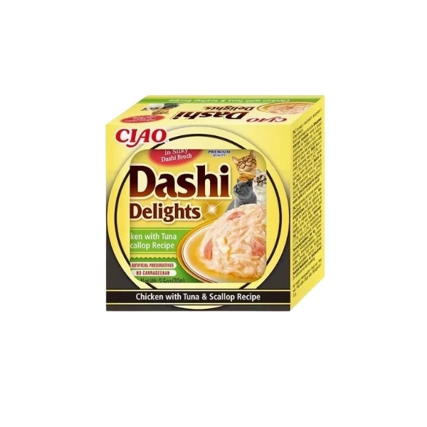 Inaba Ciao Dashi Delights Ton Balıklı Tavuklu ve Deniz Taraklı Kedi Çorbası