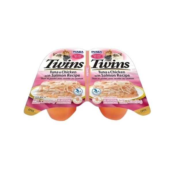 [12-USA834] Inaba Twins Jöle İçinde Ton Balıklı Somonlu ve Tavuklu Yetişkin Konserve Kedi Maması