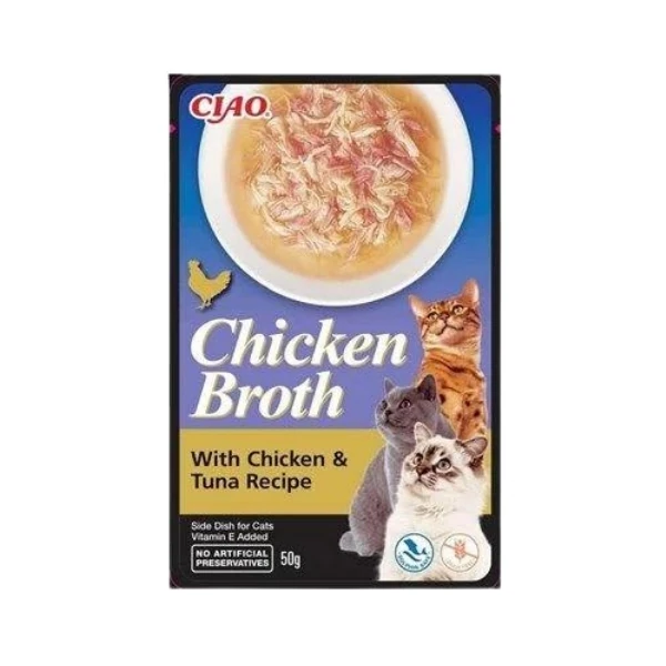 [12-EU822] Inaba Ciao Chicken Broth Tavuk Sulu ve Ton Balıklı Kedi Çorbası (1 Adet)