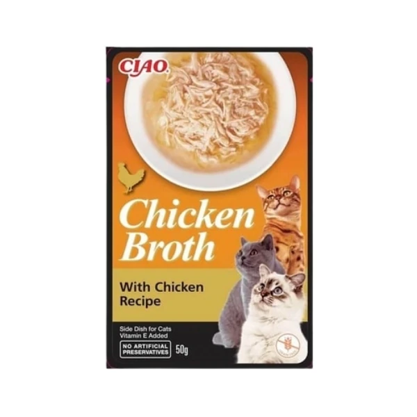 [12-EU821] Inaba Ciao Chicken Broth Tavuk Sulu ve Tavuklu Kedi Çorbası (1 Adet)
