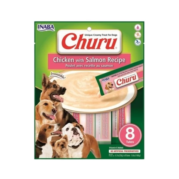 [12-EUD603] Inaba Ciao Churu Somonlu ve Tavuklu Tamamlayacı Sıvı Köpek Ödül Maması (1 Adet)