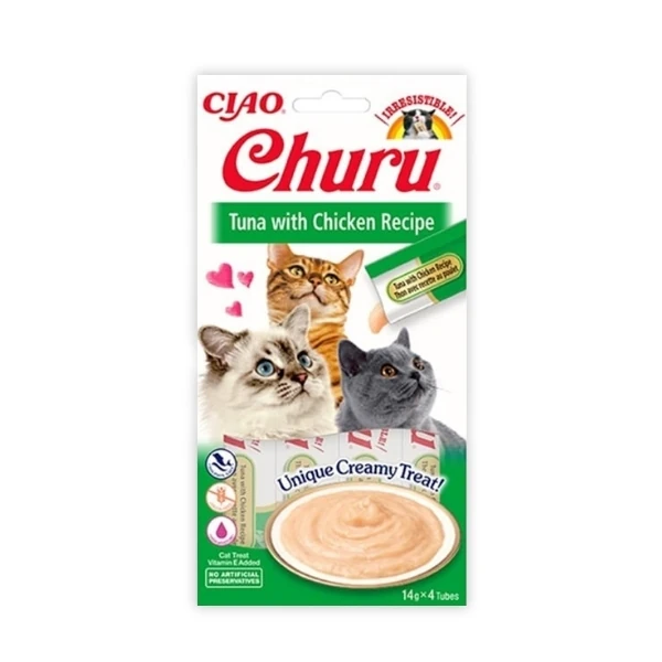 [12-EU102] Inaba Ciao Churu Cream Ton Balıklı ve Tavuklu Sıvı Kedi Ödül Maması (1 Adet)