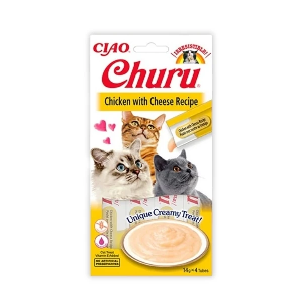 [12-EU107] Inaba Ciao Churu Cream Tavuklu ve Peynirli Sıvı Kedi Ödül Maması (1 Adet)