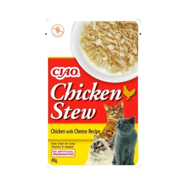 [12-EU814] Inaba Ciao Chicken Stew Tavuk Güveçli ve Peynirli Pate Yetişkin Konserve Kedi Maması (1 Adet)