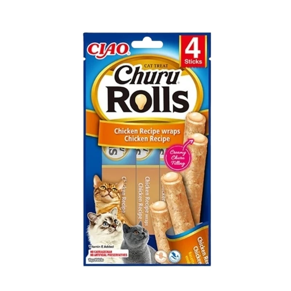 [12-EU733] Inaba Ciao Churu Rolls Sticks Tavuk Sargılı Kedi Ödül Maması (1 Adet)