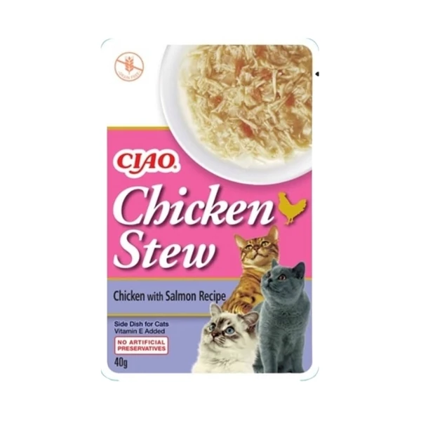 [12-EU813] Inaba Ciao Chicken Stew Tavuk Güveçli ve Somonlu Pate Yetişkin Konserve Kedi Maması (1 Adet)