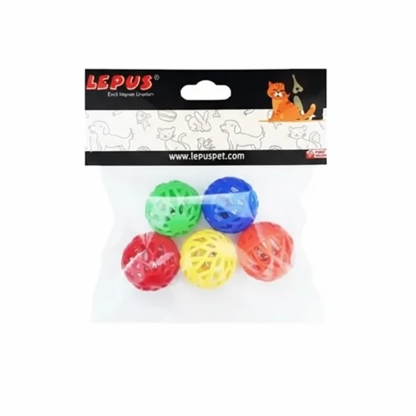 [LPS-ZTP-05] Lepus Zilli File Desenli Top Kedi Oyuncağı (5 Adet)