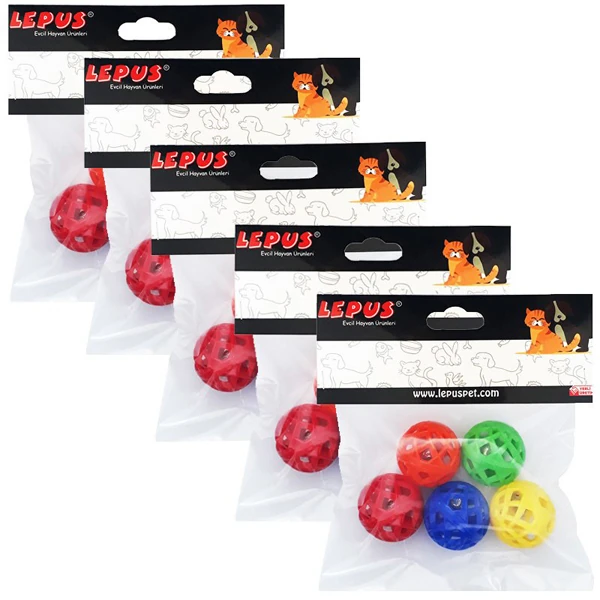 [LPS-ZTP-03] Lepus Zilli Üçgen Desenli Top Kedi Oyuncağı 2 (5 Adet)