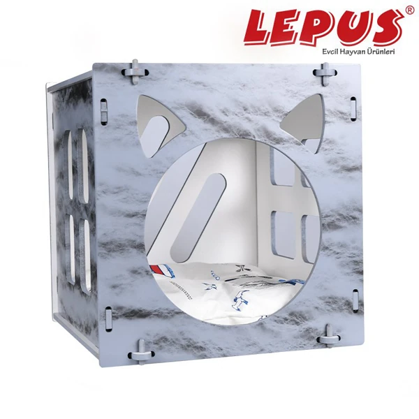 [LPS-CUBE-01] Lepus Küp Kedi ve Küçük Irk Köpek Yuvası (Gri)