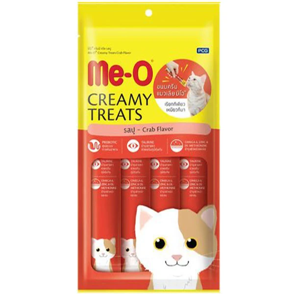 [TR5CACH4815] Meo Creamy Treats Yengeçli Sıvı Kedi Ödül Maması (4x15 Gr)