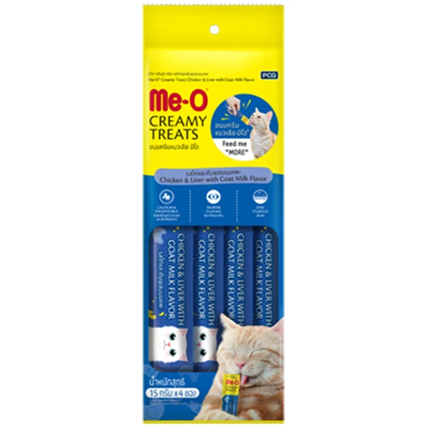 Meo Creamy Tavuk ve Ciğerli Keçi Sütlü Kedi Ödül Maması