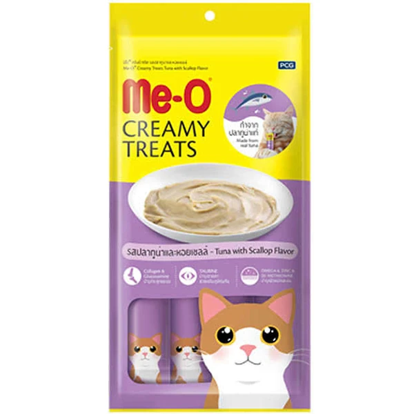 [TR5CACH9215] Meo Kremalı Ton Balık ve Deniz Taraklı Kedi Sıvı Ödül Maması (1 Adet)
