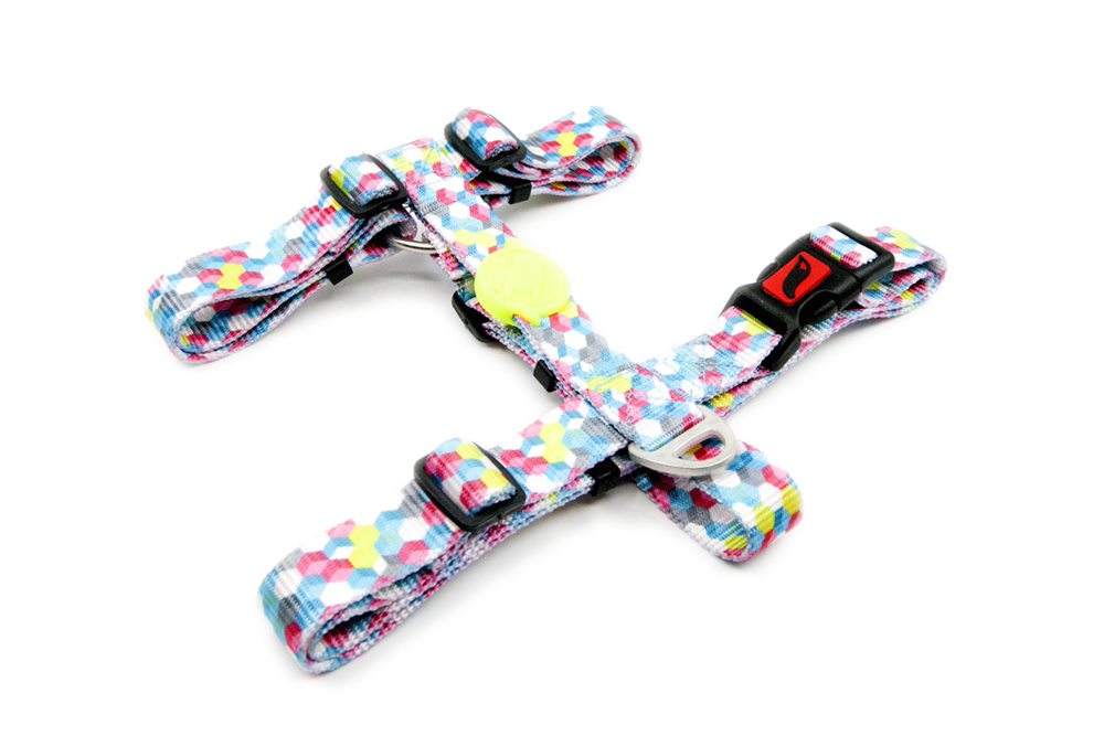 [WEEHARCUBS] Tailpetz Cube Desenli Köpek Göğüs Tasması 40-67x62-107 Cm (Small)