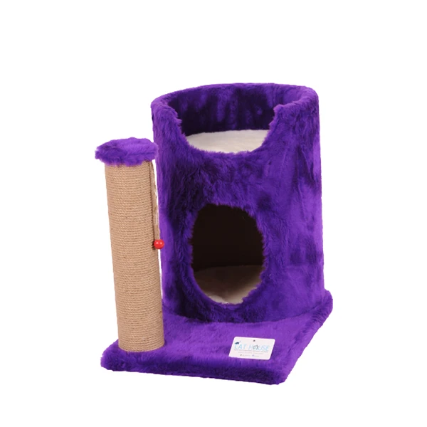 [S04MR] Cat Hause S04 Oval Yuvalı Kedi Tırmalama Evi 47 Cm (Mor)