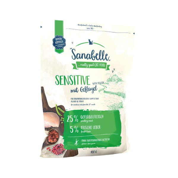 [SNB403] Sanabelle Sensitive Tahılsız Kümes Hayvanlı Yetişkin Kedi Maması (400 Gr)