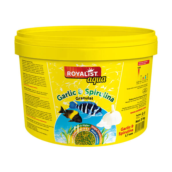 [RL-01480] Royalist Aqua Garlic Spirulina Cikletler için Sarımsaklı Kova Balık Yemi