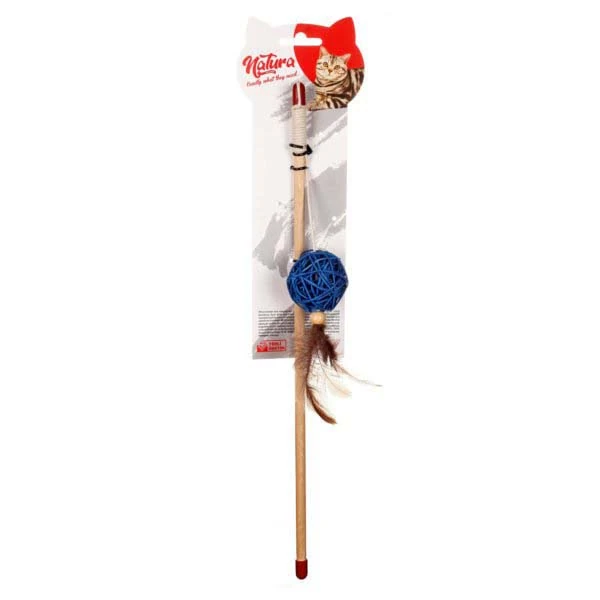 [PTC-023] Natura Tüylü Bambu Top Doğal Kedi Olta Oyuncağı