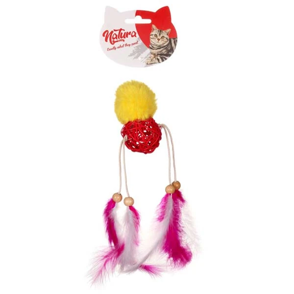 [PTC-007] Natura Tüylü Bambu Peluş Top Kedi Oyuncağı