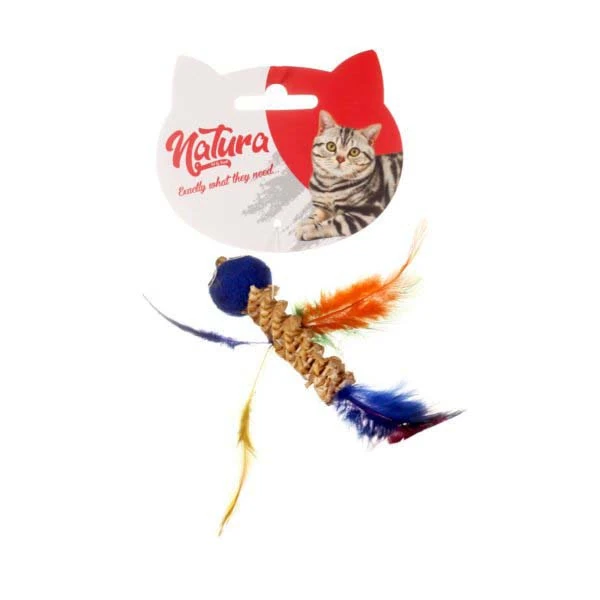 [PTC-048] Natura Dental Tüylü Kuş Kedi Olta Oyuncağı