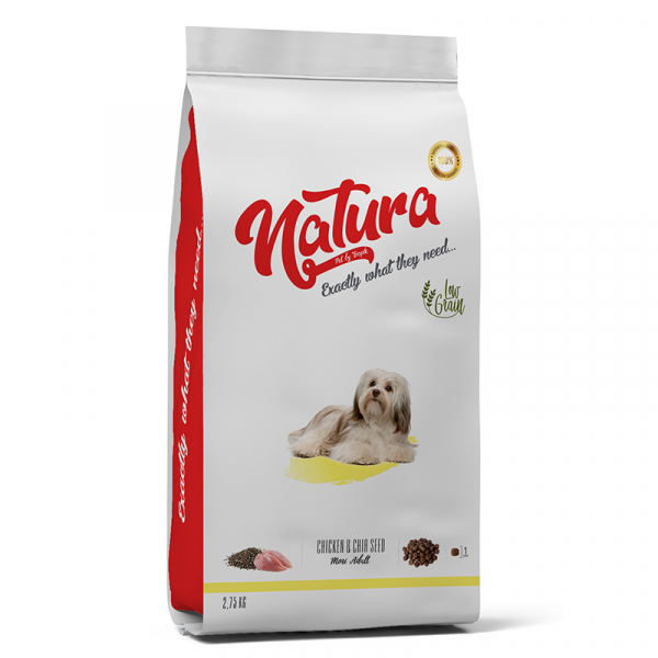 [KY.08012] Natura Düşük Tahıllı Tavuk ve Chia Tohumlu Küçük Irk Yetişkin Köpek Maması