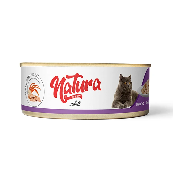 [LK.08007] Natura Tahılsız Ton Balık ve Yengeçli Yetişkin Konserve Kedi Maması (1 Adet)