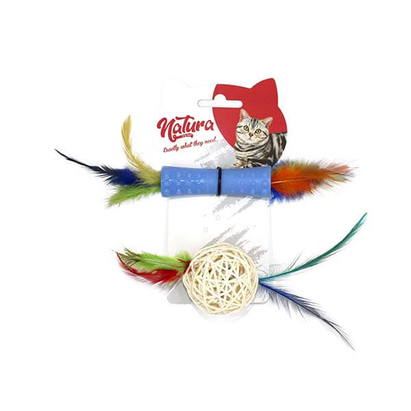 [PTC-062] Natura Plastik ve Bambu Top İkili Kedi Diş Kaşıma Oyuncağı