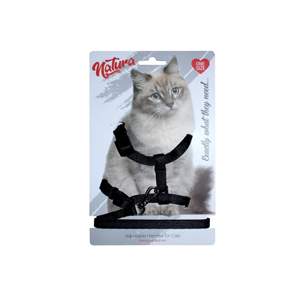 [LT.08041] Natura Yetişkin Kedi Göğüs Tasması (Siyah)