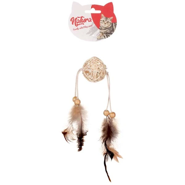 [PTC-011] Natura Uzun Tüylü Bambu Top Kedi Oyuncağı