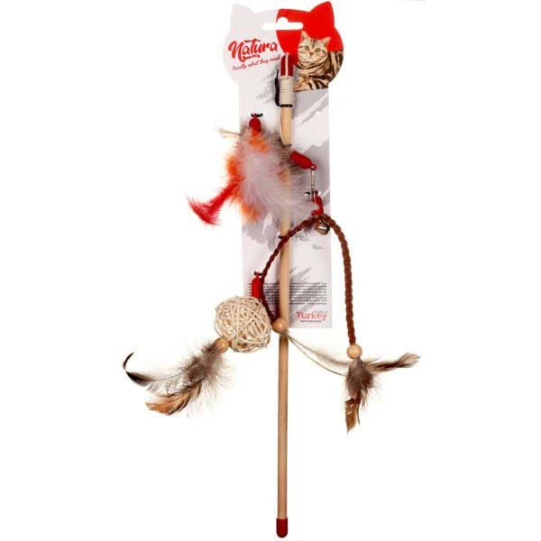 [PTC-038] Natura Üç Uçlu Doğal Kedi Olta Oyuncağı