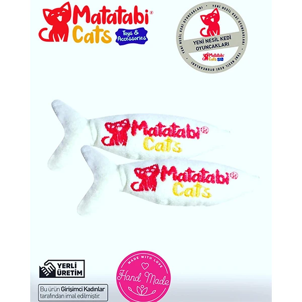 [8685335001919] Matatabi Cats Ahşap Saplı Jr Fish Balıklı Kedi Oltası