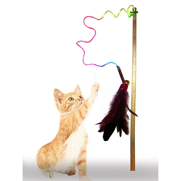 [717175507516] Matatabi Cats Ahşap Saplı Çubuklu ve Tüylü Kedi Oltası