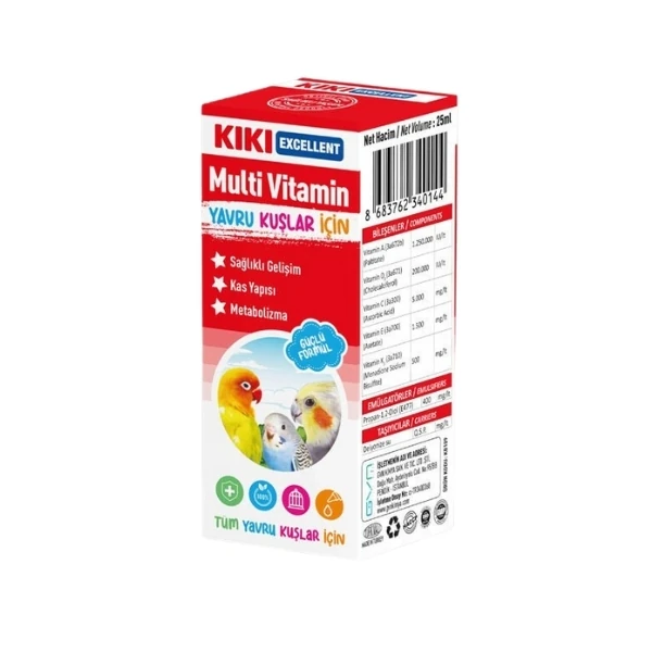 [KB109] Kiki Excellent Yavru Kuşlar için Multi Vitamin Sıvı Damla