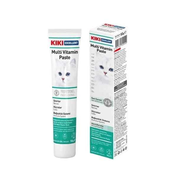 [KC301] Kiki Excellent Bağışıklık Sistemi Destekleyici Kedi Multi Vitamin Malt Macunu (50 Gr)