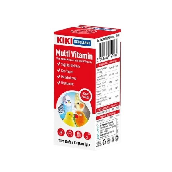 [KB101] Kiki Excellent Kuşlar için Multi Vitamin Sıvı Damla