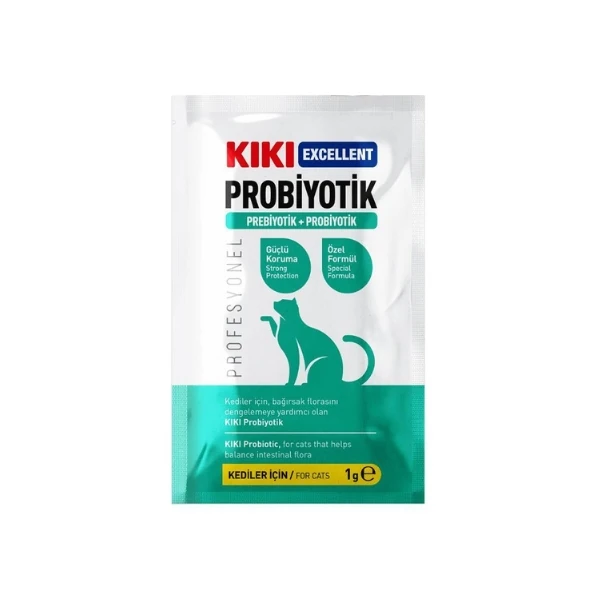 [KC111] Kiki Excellent Kediler için Toz Probiyotik ve Prebiyotik Saşe (1 Adet)